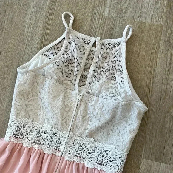 Womens Byby Pink Lace Dress - 1 - Picture 6 of 8